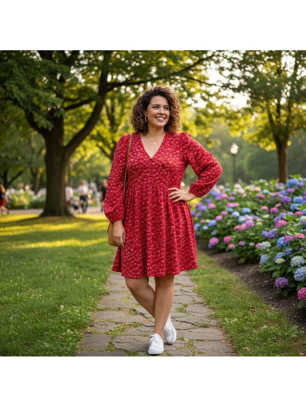 17521 - Wednesdays Girl Red Heart Print Dress Size 20